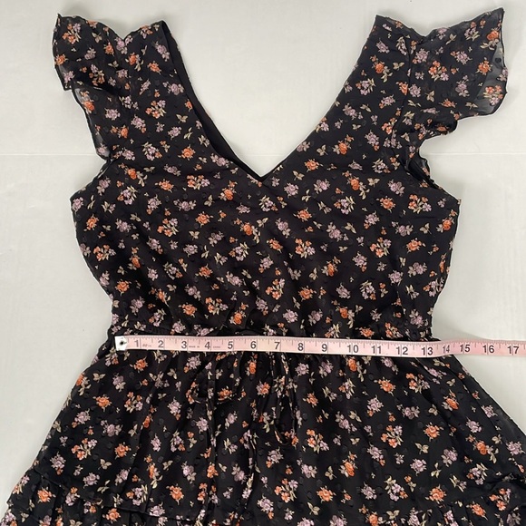 The General Good Black Ruffled V-Neck Floral Sundress Small - Picture 13 of 15